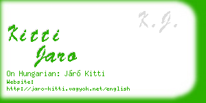 kitti jaro business card